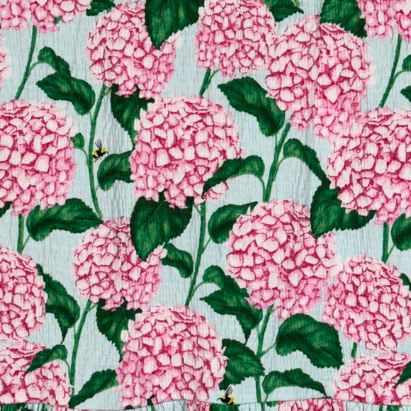 Crown & Ivy Kids X-Large Pepulm Top Pink Hydrangea Floral Stretch Ruffled Hem - Picture 5 of 7